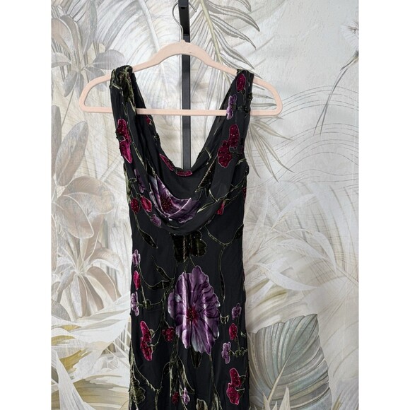 Sue Wong Y2K Silk Fairy Floral Beaded Velvet Maxi Dress SZ 8 - Picture 5 of 6
